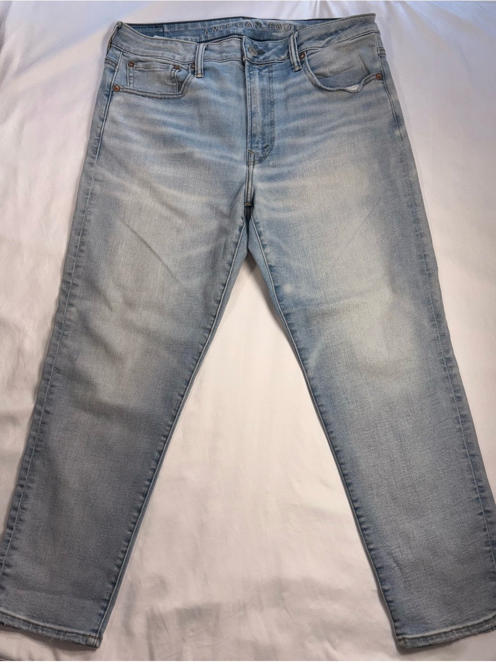American Eagle AirFlex+ Temp Tech Baggy Jeans 34x30 Light Wash Men’s